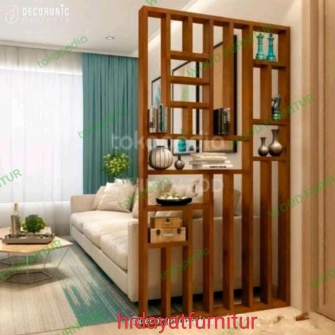 Partisi/Penyekat Ruangan Bahan Kayu Jati Belanda Permiter