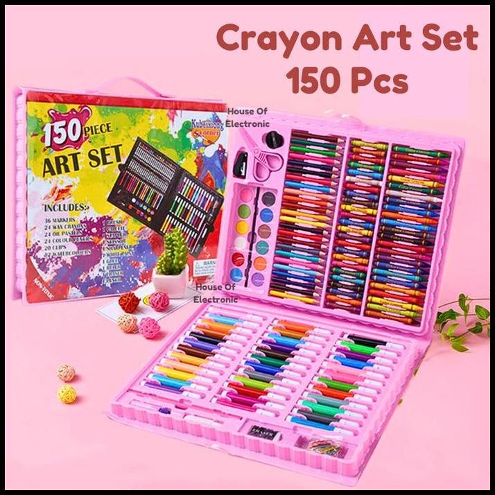 

Crayon Art Set 150 Pcs Pensil Warna Lengkap Alat Lukis Anak Krayon Anti Air Mainan Edukasi Anak Alat Mewarnai Lengkap