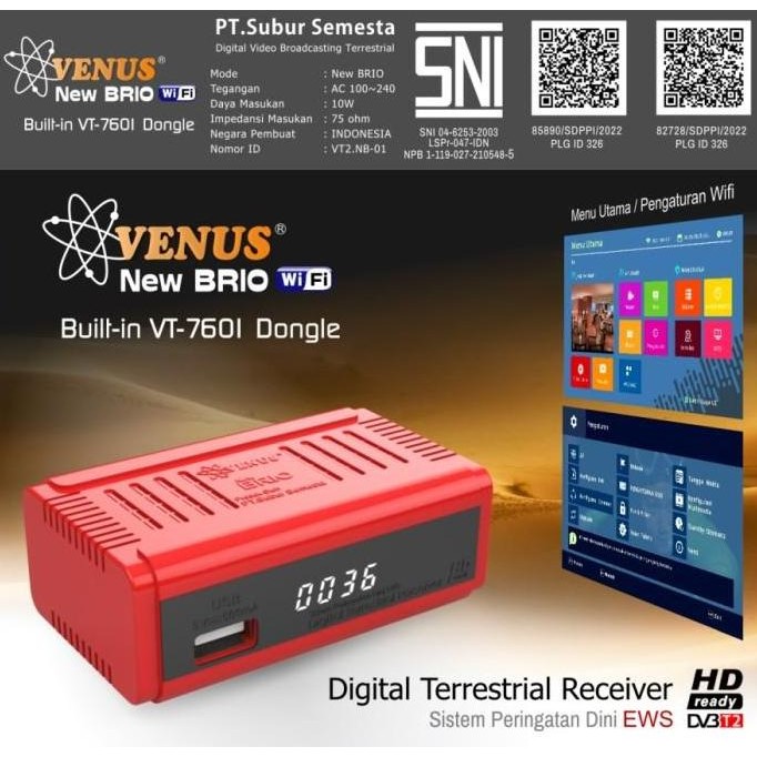 Set Top Box STB Mini TV DIGITAL DVB T2 /DVBT2 Venus STB Mini Berkualitas