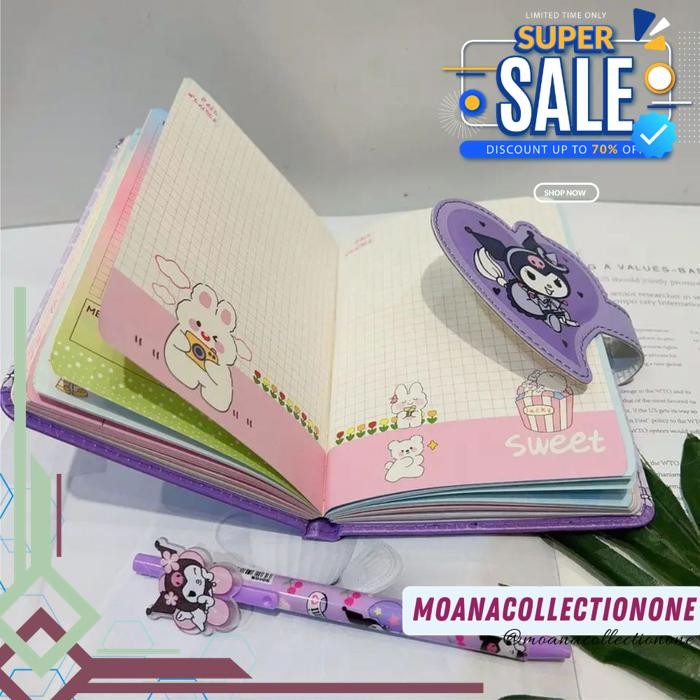 

BOX NOTEBOOK SANRIO MAGNET BUKU TULIS ANAK 2 IN 1 GIFT SET CUTE KUROMI CINNAMOROLL PUCM-105 PRODUK PILIHAN
