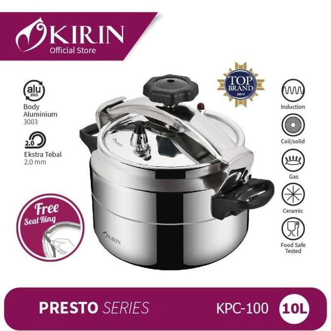 Terjangkau Kirin Pressure Cooker 10 L / Presto Kirin Kpc 100 / Kirin Presto 10L