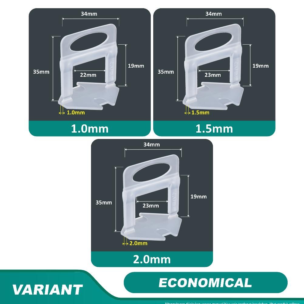 PJ ASteel Clip Klip Perata Keramik Granit Lantai Tile Leveling Nat Spacer 1mm