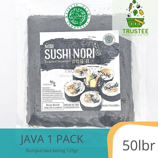 

JAVA Yaki Sushi Nori - Roasted Seaweed - Rumput Laut Panggang kemasan 50 lbr