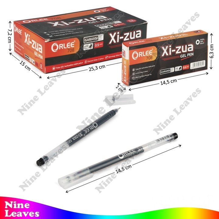 

[Grosir 12 Pcs] Bolpoin Hitam 0,5 mm Orlee Xi-Zua Gelpen Peralatan ATK