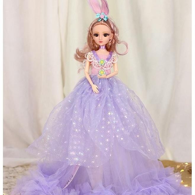 Terlaris Mainan Boneka Barbie Besar Set 50cm Original Barbie Doll 3D Princess Mainan Anak Perempuan 