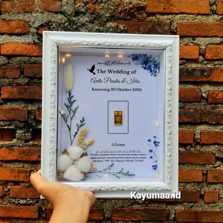 Bingkai Mahar Pernikahan Custom / Frame Mahar / Flower Frame