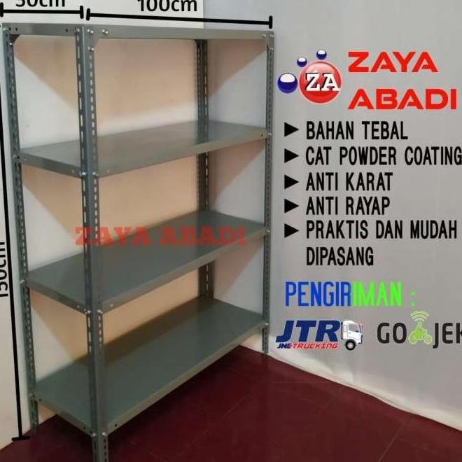 Rak besi siku lubang 4 susun