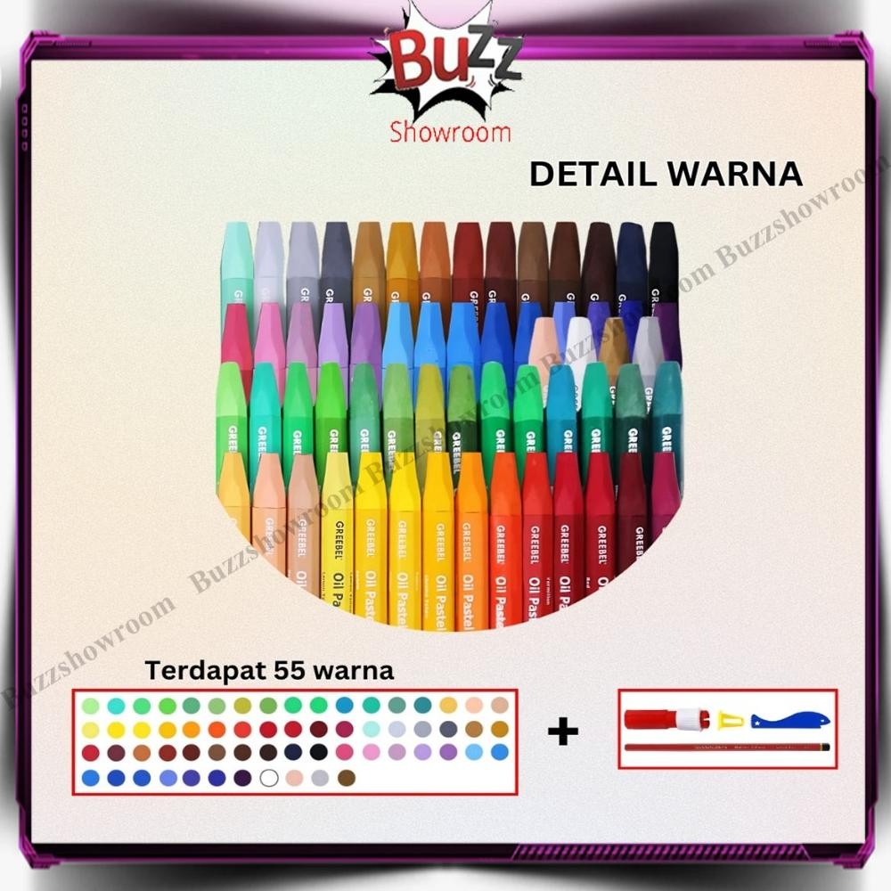 

Gha-65 Th-23 Kids Oil Pastel Crayon Greebel 55 Warna Krayon Anak 55W Hemat