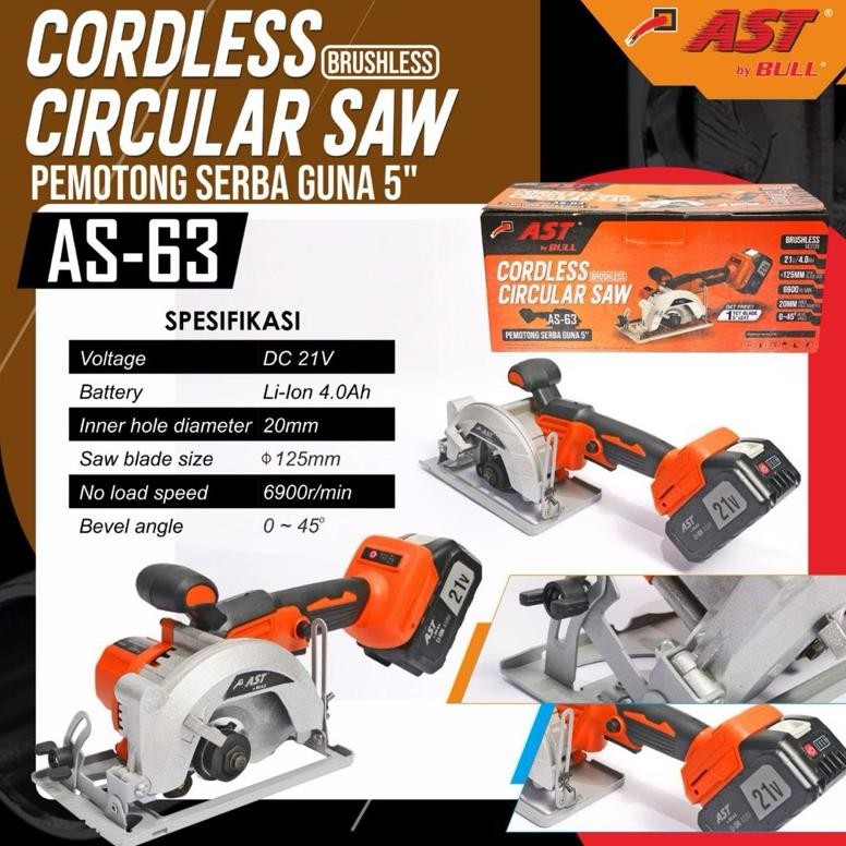Gfd-12 Terlaris Mesin Circular Saw Baterai 21V Ast / Cordless Circular Saw 21V Ast / Mesin Circular 