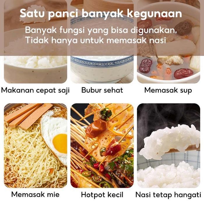 [Cod]Han River Magic Com Mini Rice Cooker Mini/Penanak Nasi 300Watt Round Rice Cooker Peralatan