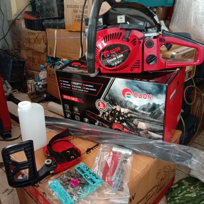 MESIN CHAINSAW 22 INCH EDON 2 TAK GERGAJI POTONG KAYU POHON CHAINSAW