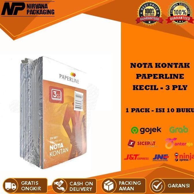 

produk baru!! nota kontan kecil 3 ply 3ply paperline 3 rangkap / k3 ppl 1 pack isi 10 buku merah putih white
