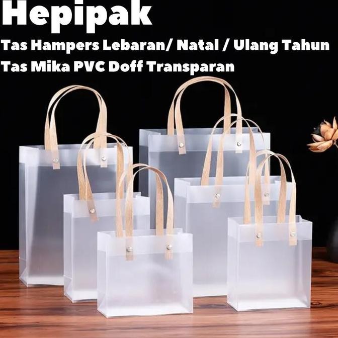 

siap kirim ( 10pcs) goodie bag doff transparan 20x10x25 hampers bag premium