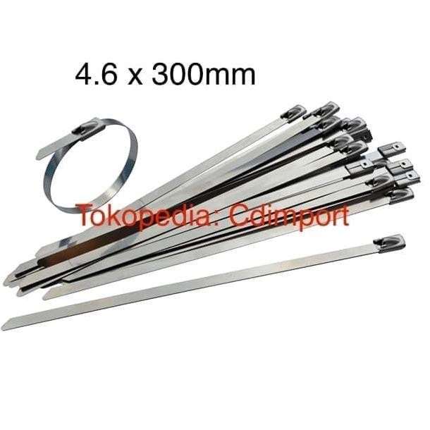 

Stainless Cable Ties - Kabel Tis Stainless 4.6x300mm 30cm - isi 100pcs