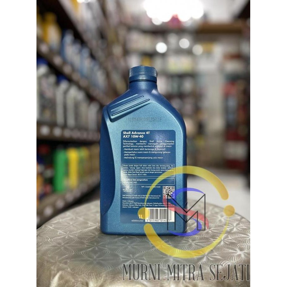 Shell Advance Ax7 4T Sae 10W-40 Ax-7 10W40 10 W 40 1 L Terbaru