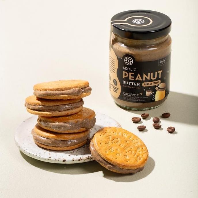 

frolic matcha/black cookies/vanilla coffee peanut butter selai kacang kopi biskuit teh hijau terlaris