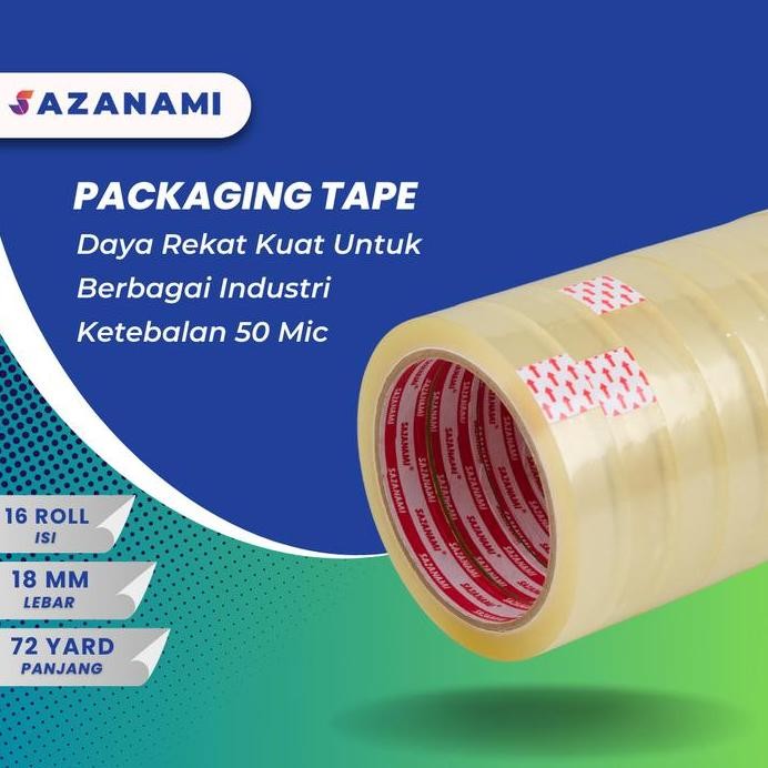 

ready 1 PACK ISOLASI BENING 18MM X 72Y SAZANAMI LAKBAN BENING 18MM - 16 ROLL