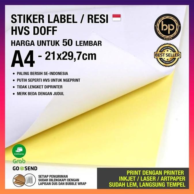 ready Kertas Stiker Sticker HVS A4 Doft Doff Putih Polos High Quality LINTEC