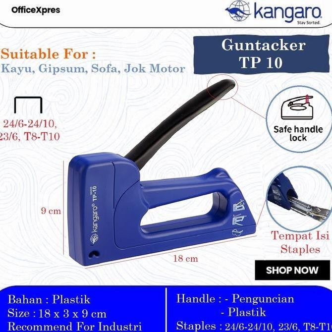 

ready Stapler Tembak Gun Tacker / Guntacker Kangaro TP 10