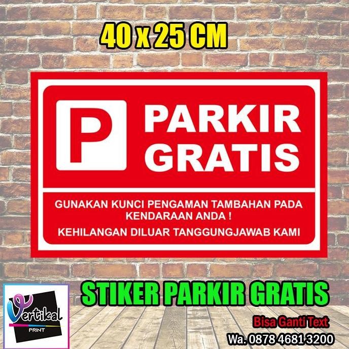 

ready Cetak Print Stiker Vinyl Parkir Gratis sticker 40x25 Cm Highrest