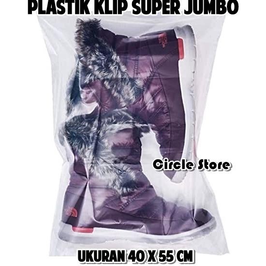 Ready Plastik Klip Tas Hand Bag Sepatu Jordan Besar Boots / Shoe Ziplock Super Jumbo