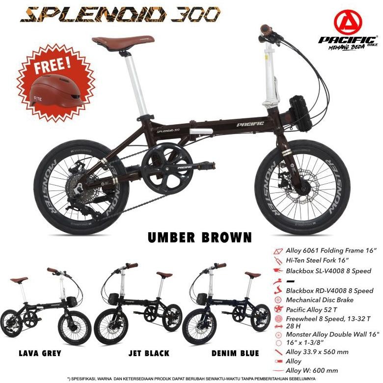 Sepeda Lipat Remaja Dewasa 16 Inch Pacific Splendid Ax Frame Alloy / Splendid 300