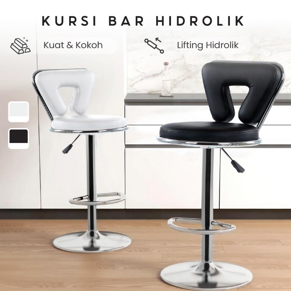 SJY-24 Kursi Bar Hidrolik ern Kursi Bar Minimalis Putih untuk Dapur Sandaran Unik