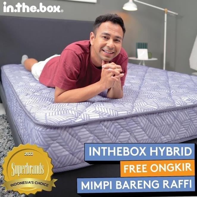 Kasur Busa IN THE BOX HYBRID Ukuran 160x200 (Queen) FREE BANTAL