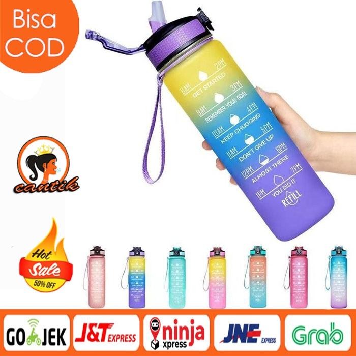 Botol Minum 1 Liter Botol Minum Rainbow Korea Viral Botol Minum Motivasi / Botol Minum 1 Liter Paste