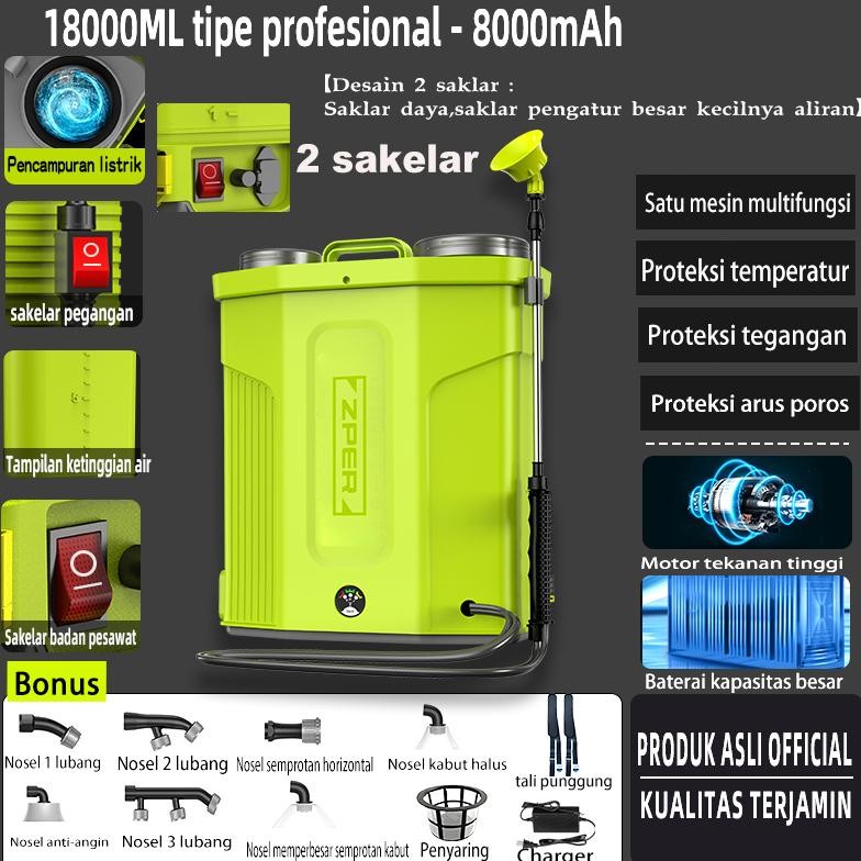 [ZPER]Alat Semprot Tangki Sprayer Manual 18 Liter Alat Semprotan Hama Padi and Sprayer Elektrik 8Ah