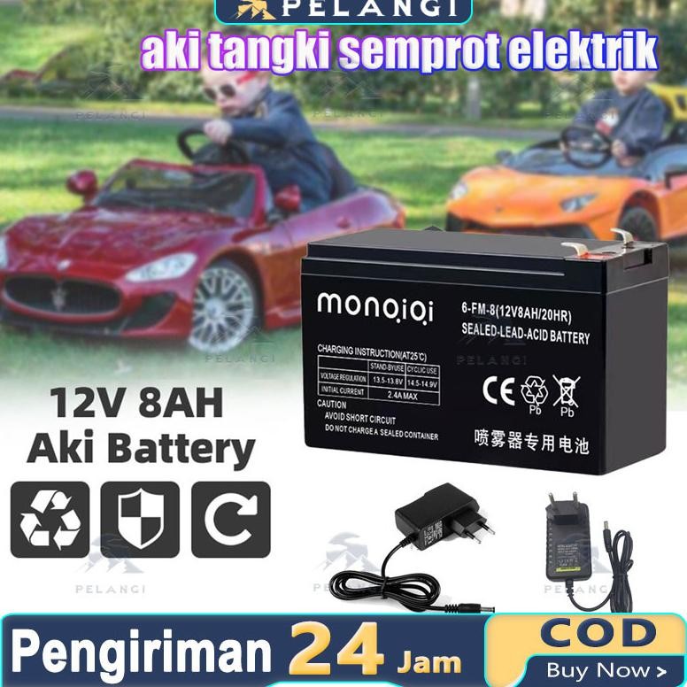 Aki Kering Sprayer Elektrik 12V 12/8AH + 1Charger KANEDA/Baterai Alat Semprot Hama/aki kering selis 