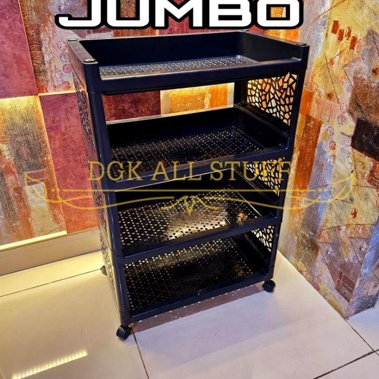 Rak Keranjang Troli Segi Persegi Yoyo Dapur Salon Dorong Toilet Kamar Mandi Buku Makeup Skincare Kos