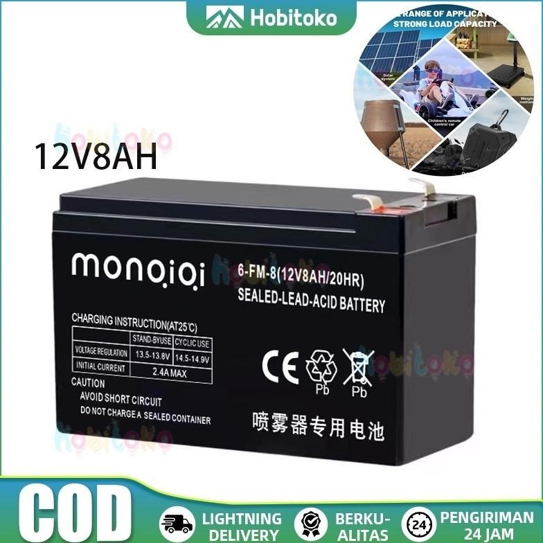 Baterai Kaleng Semprot Baterai Sel Kering 12V 8AH untuk Mobil Mainan Maxstrom MF Motorcyclefit Bater