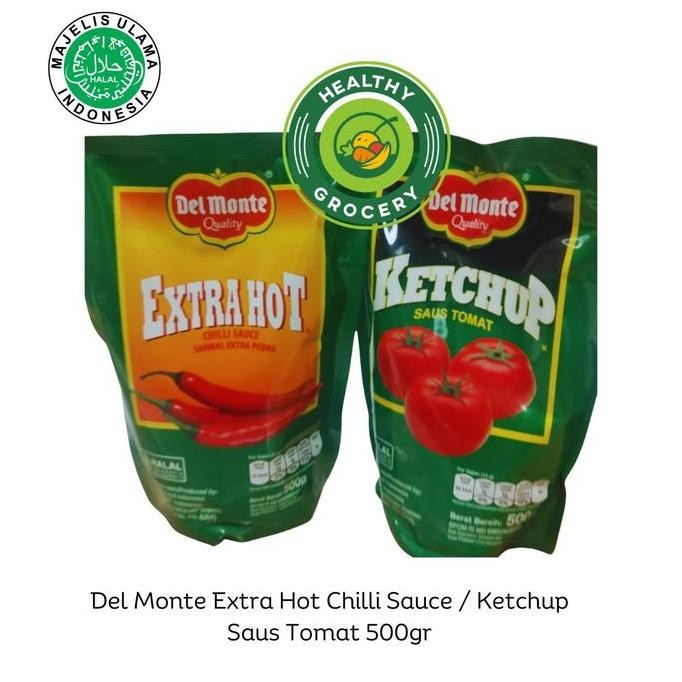 

Produk Unggulan] Del Monte Extra Hot Chilli Sauce / Ketchup Saus Tomat 500gr POUCH