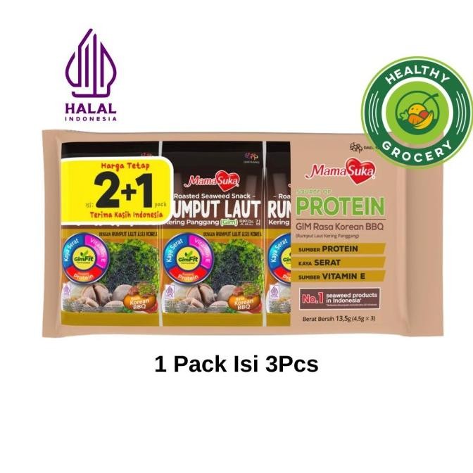 

cusss order] Mamasuka Rumput Laut Kering Panggang Rasa Korean BBQ 1 Pack IsI 3 PCS