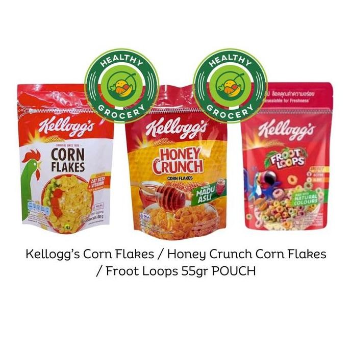 

_^_^_^] Kellogg's Corn Flakes / Froot Loops / Honey Crunch Corn Sereal 55gr POUCH