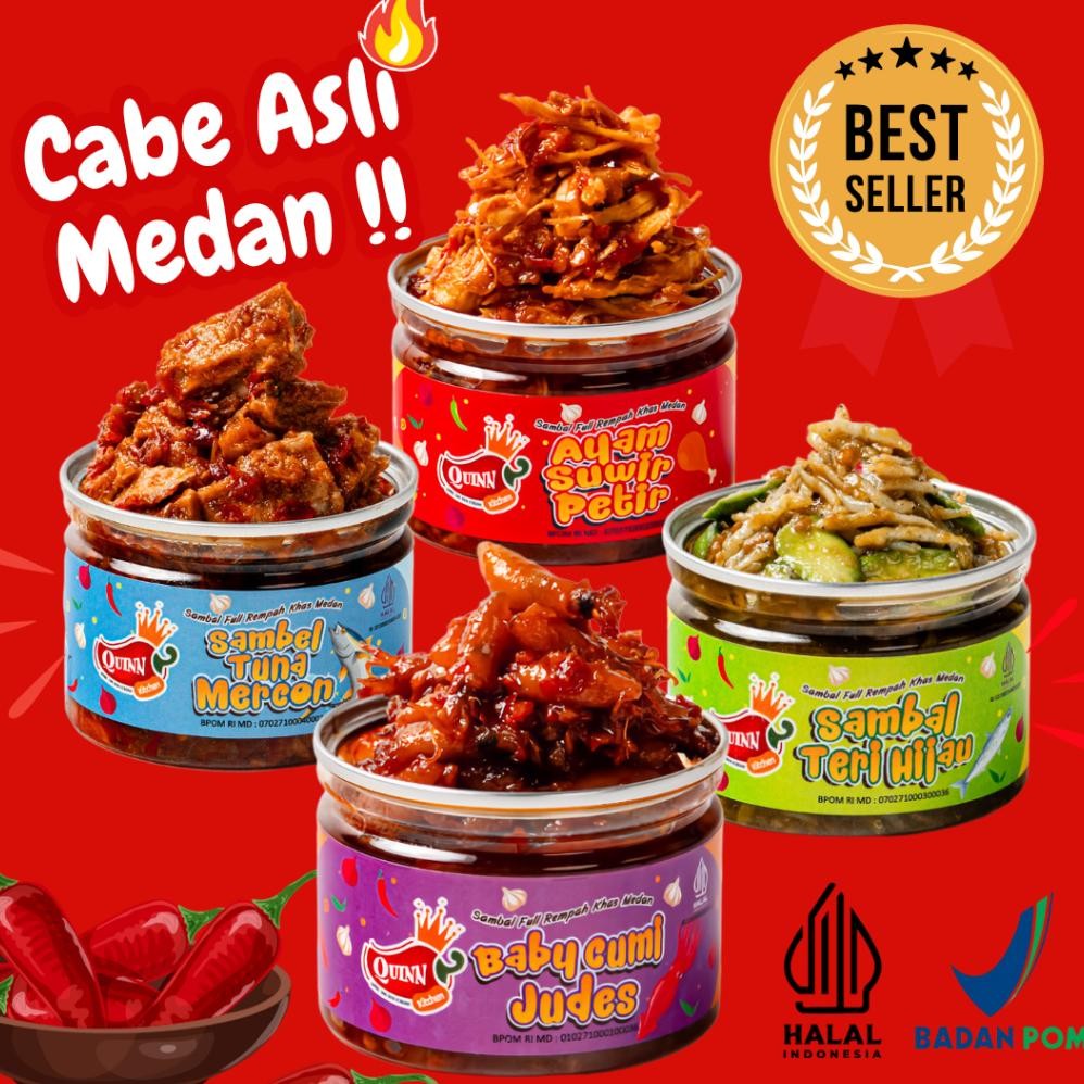 

QUINN of Spicy Ayam/Baby Cumi/Tuna/Teri/Andaliman/Terbang 150g - Sambel Pedas by Kitchen Medan