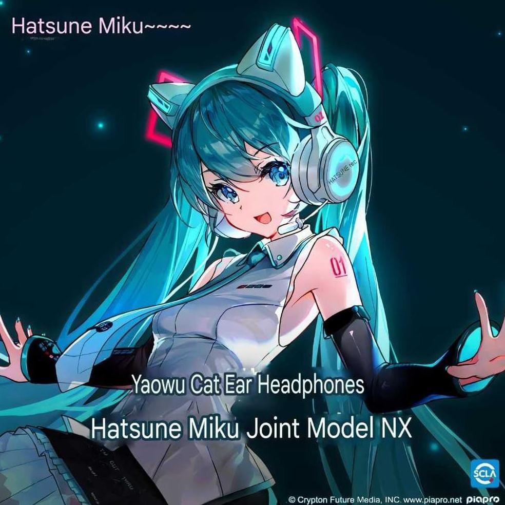 2024 New Demon Dance Cat Ear Headset Hatsune Miku Co branded NX Headphone