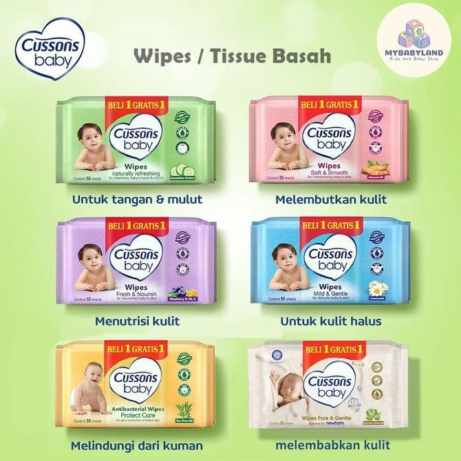 Cussons Baby Wipes 45pcs / Tissue Basah Bayi / Tisu Basah Cusson - Ganti Popok