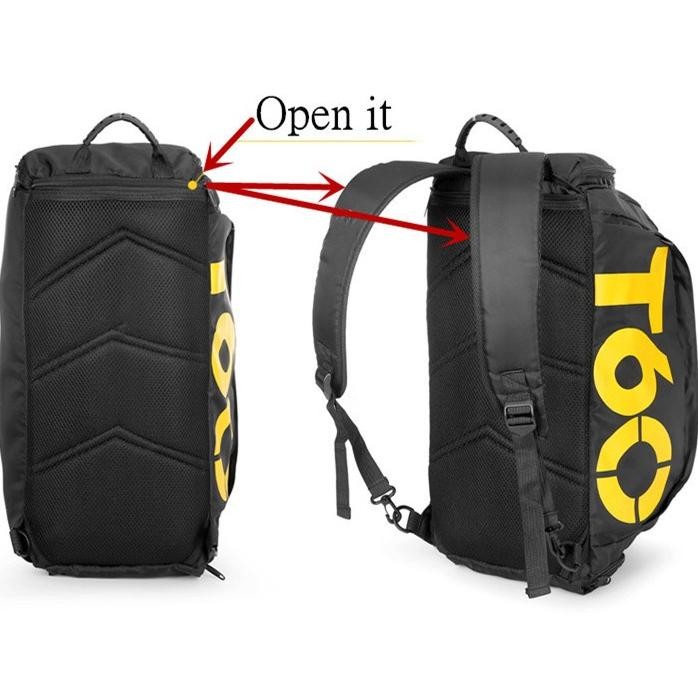 Tas Fitness T60 Ransel Selempang Bag Bepergian Olahraga Tempat Penyimpanan Pakaian Baju Aksesoris