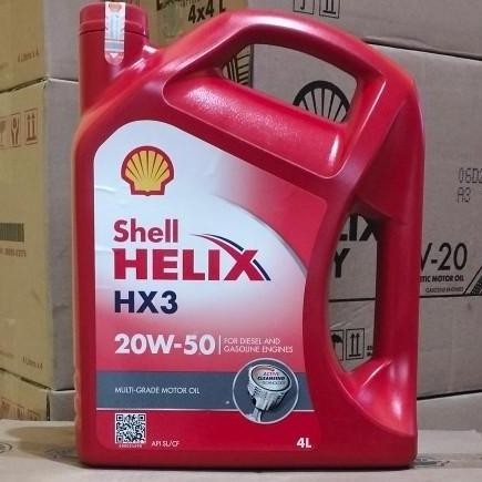 OLI MESIN SHELL HELIX HX3 20W-50 4 LITER- OLI MOBIL BENSIN / DIESEL