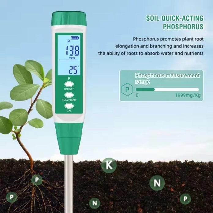 

Terlaris High Accuracy Npk Soil Meter Fertilizer Measuring Instrument Nitrogen / Phosphorus / Potassium Tester Nutrient Fertilizer Analysis Garden Agriculture