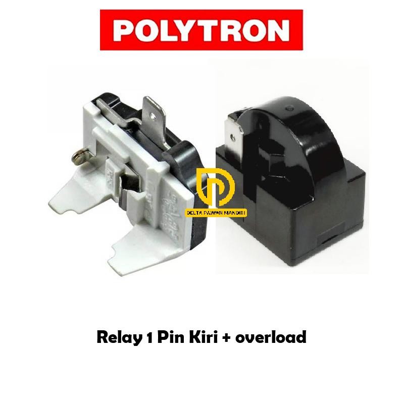 POLYTRON Relay 1 Pin KIRI + Ptc Overload Kulkas Politron 1 pintu / 2 pintu
