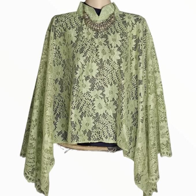 Cape Brokat Cantik Jumbo Outer Brokat Dewasa Bunga Wanita Panjang  Dress Blazer Formal Nyaman Terlar