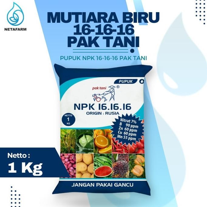 

Terlaris Pupuk Npk Pak Tani Mutiara Biru 16-16-16 Penyubur Tanaman 1 Kg