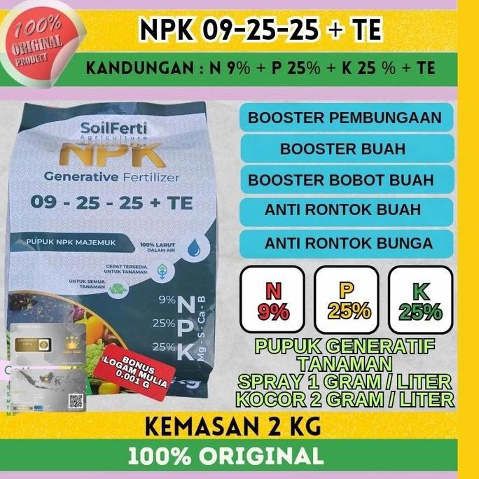 

Terlaris Npk 09-25-25 Kemasan 2 Kg | Booster Buah Tanaman