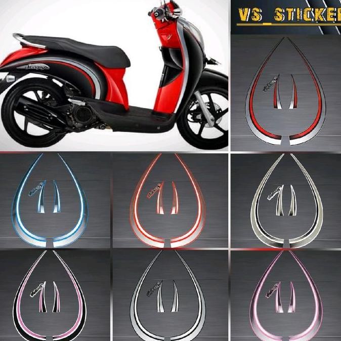 Promo STRIPING STICKER LIST BODY STANDART MOTOR HONDA SCOOPY 2010 2011 2012 KUALITAS TERBAIK Motorcy