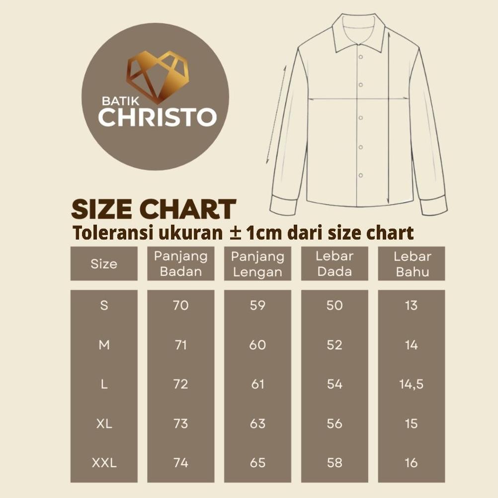 ZAI-2530 GF21 Kemeja Batik Pria Slimfit Premium Batik Christo CHR 1038 Termurah Original