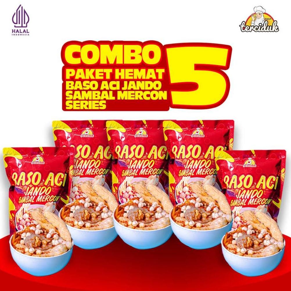 

Paket Hemat Baso Aci Jando Sambal Mercon Terciduk 5 Bungkus