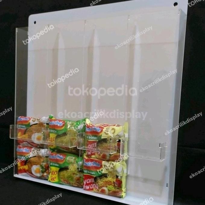 Akrilik warmindo / rak indomie & toping Termurah